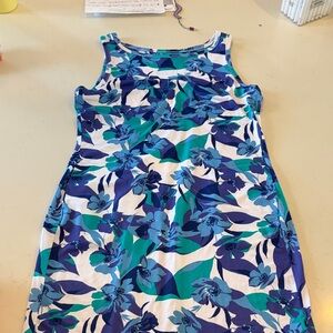 Columbia Floral Sleeveless dress in Blue and Green beachwear coverup